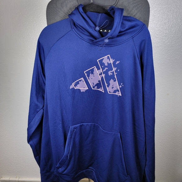 Adidas M GG Bl Nov Hd Pullover Hoodie Purple - Picture 1 of 8